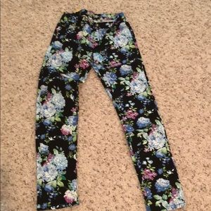 Floral straight leg pants.